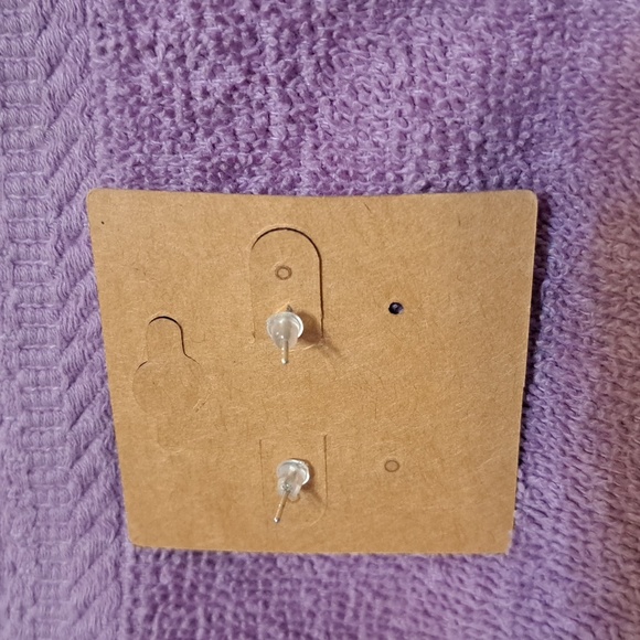 Druzy Yellow Sparkle Stud Earrings - Picture 2 of 3